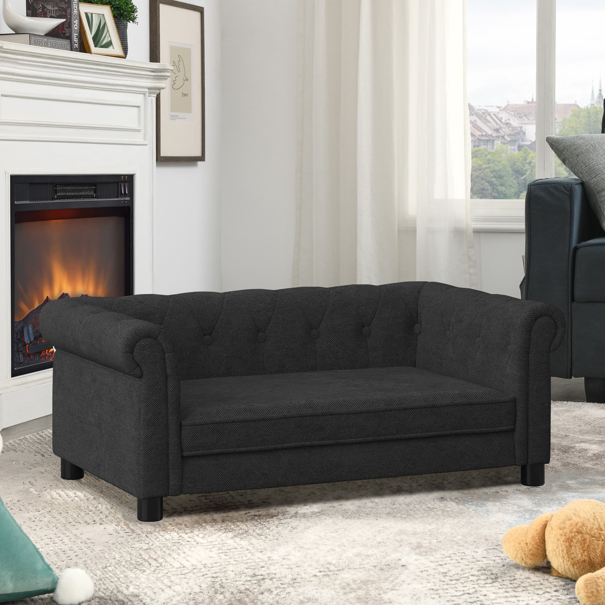 Luxury Pet Sofa Bed — Linen Fabric view 2