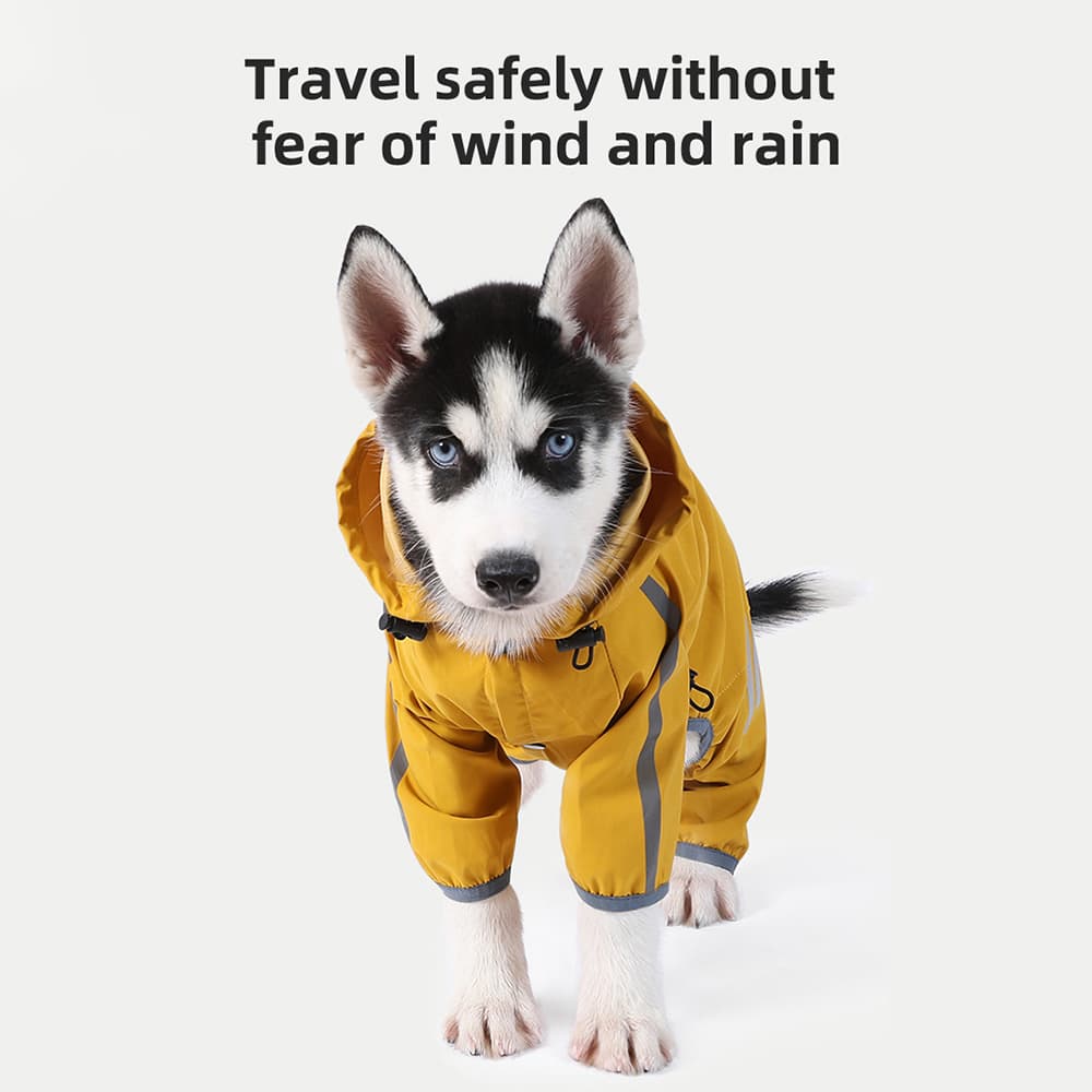 Waterproof Raincoat with Hood — Reflective view 3