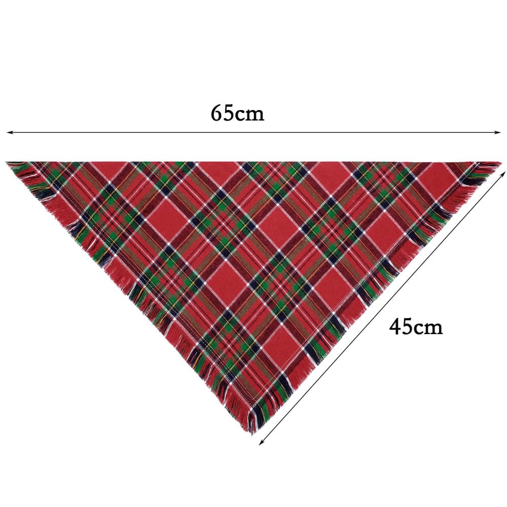 Plaid Bandana with Tassel Edges view 2