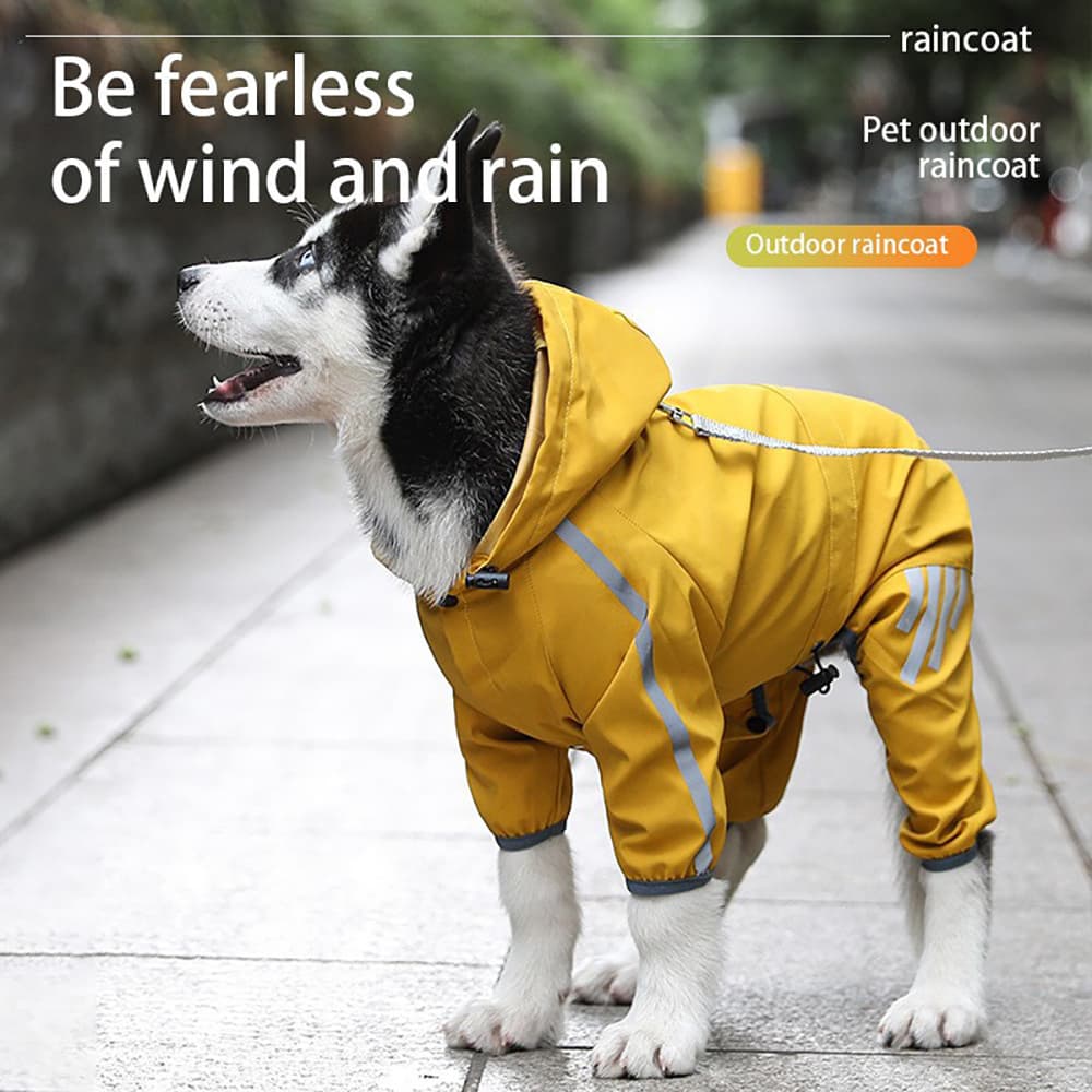 Waterproof Raincoat with Hood — Reflective view 2