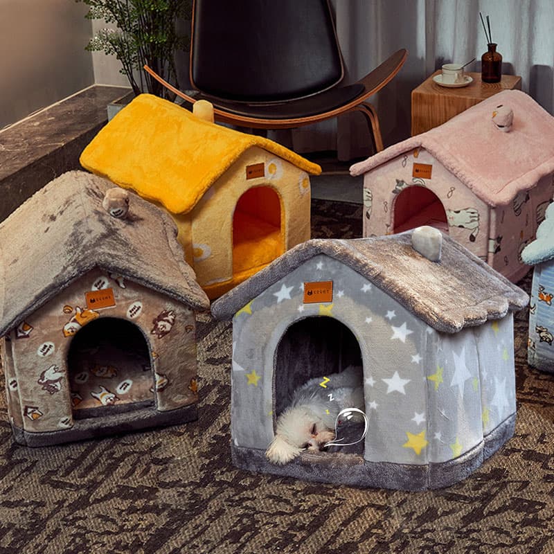 Foldable Indoor Dog House — Cave Style