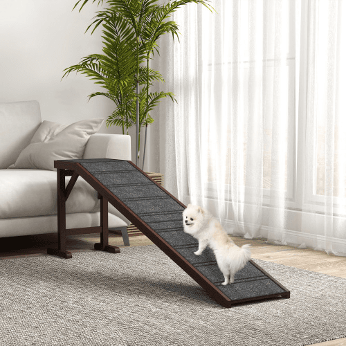 PawHut Dog Ramp for Bed — Brown