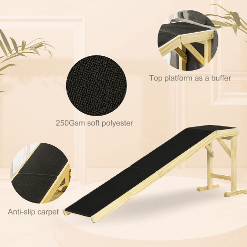 PawHut Dog Ramp for Bed — Non-Slip view 3