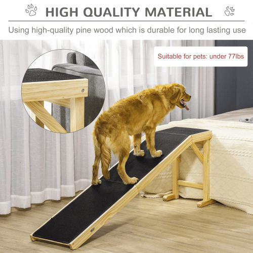 PawHut Dog Ramp for Bed — Non-Slip